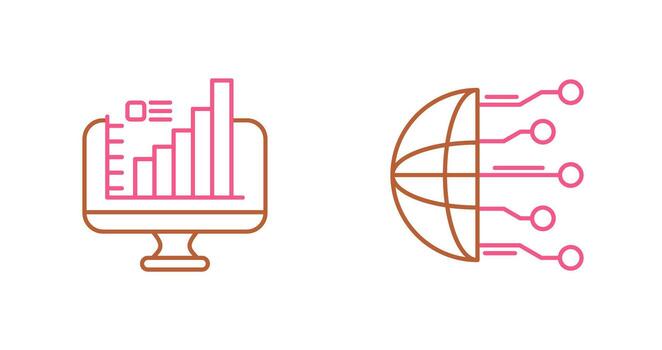 Monitor and Network Icon vector