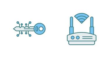 llave y Wifi icono vector