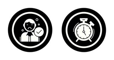 rechazado y alarma reloj icono vector