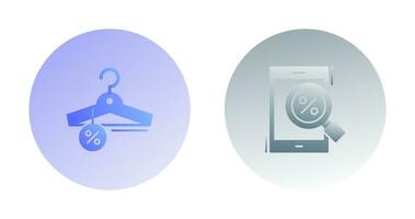 Hanger and Magnifying Glass Icon vector