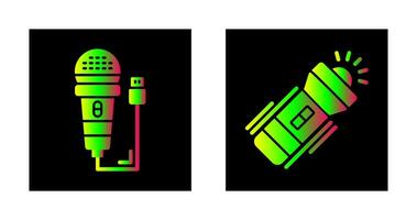 Microphone and Flashlight Icon vector