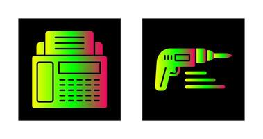 Fax Machine and Drill Icon vector
