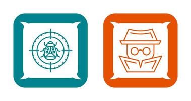 Bug Target and Hacker Icon vector