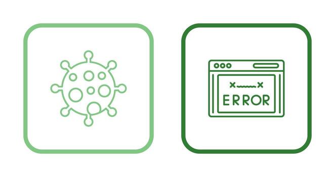 virus y error código icono vector