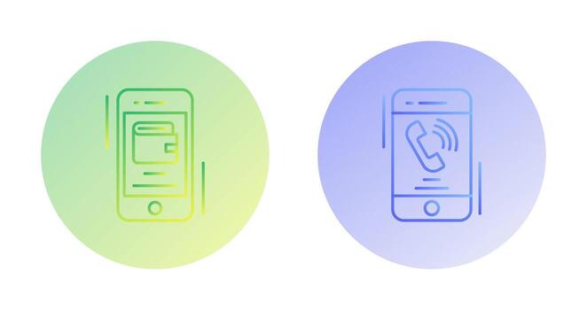 E wallet and Incoming Call Icon vector