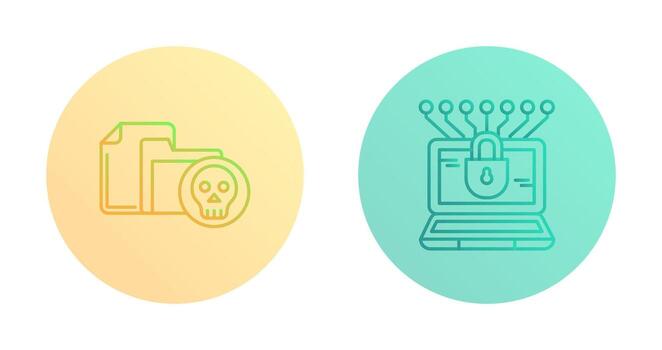 infectado archivo y dinero hackear icono vector