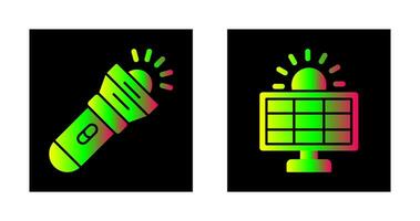 Flashlight and Solar  Icon vector