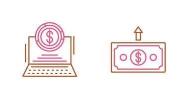 Pie Chart and Money Up Icon vector