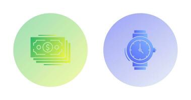 Money and Wristwatch Icon vector