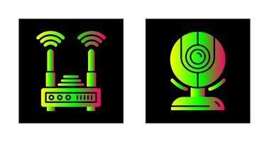 Router and Web Cam Icon vector