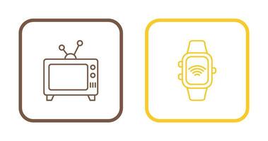 Television and Smart Watch Icon vector