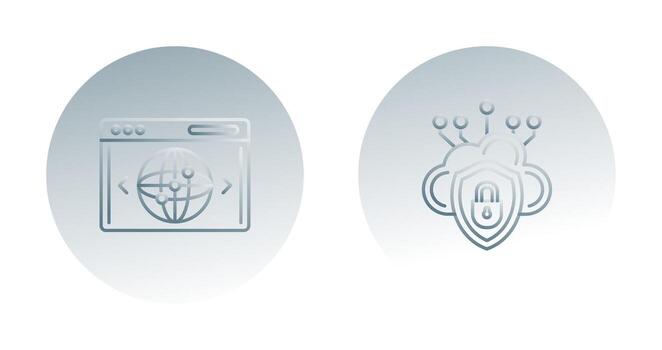 Cloud Security and Website Icon vector