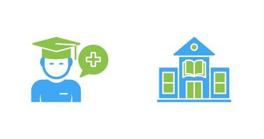 Medicine Faculty and Library Building Icon vector