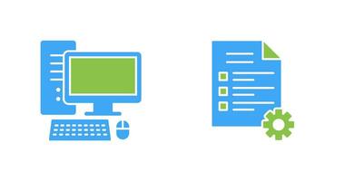 Computer and Test Icon vector