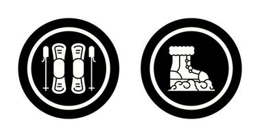 Skills and Snow Boots Icon vector