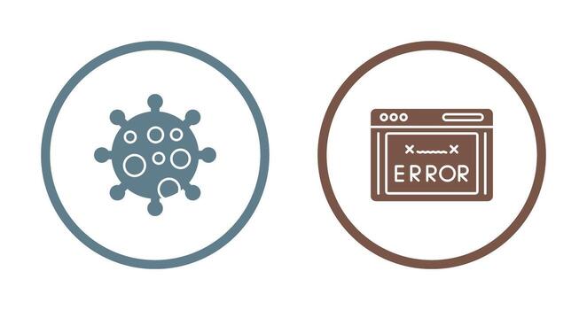 Virus and Error Code Icon vector