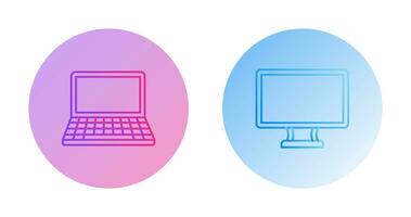 Laptop and Lcd  Icon vector