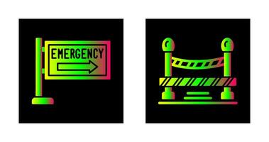 Emergency Sign and Do Not Cross Line, Icon vector