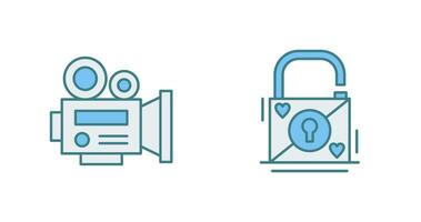 Padlock and Video  Icon vector