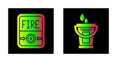 Fire Button and Water Bucket Icon vector