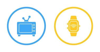 Television and Smart Watch Icon vector
