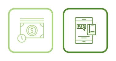 Time is Mony and Faq Icon vector