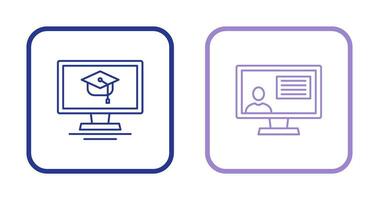 Online Course and distance Icon vector