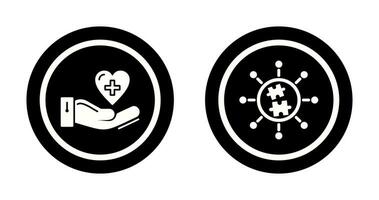 Puzzle and Care Icon vector