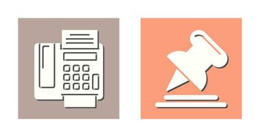 Fax Machine and Pin Icon vector