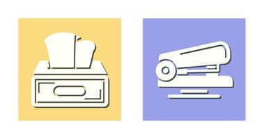 Tissue Box and Stapler Icon vector