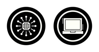 Networking and Laptop Icon vector