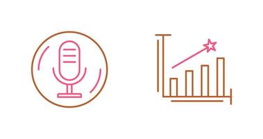 Microphone and Line Bars Icon vector