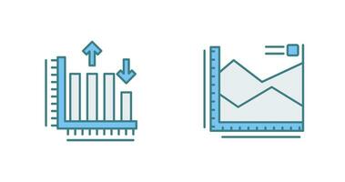 Spline Chart and Bar Graph Icon vector