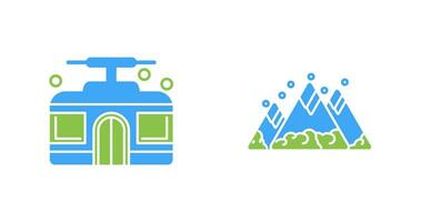 Mountain and Cable Car Icon vector