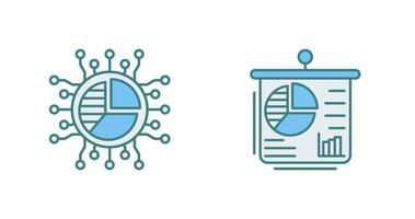 Pie Chart and Presentation Icon vector