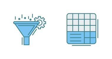 Filtering and Table Data Icon vector