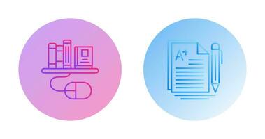 Digital Library and Essay Icon vector