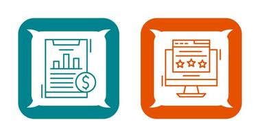Financial Analytics and Webpage Icon vector