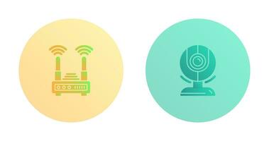 Router and Web Cam Icon vector