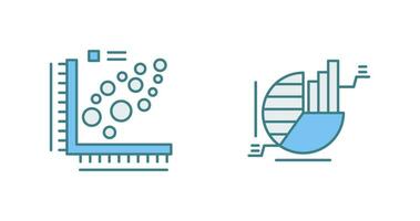 Plot and Pie Chart Icon vector