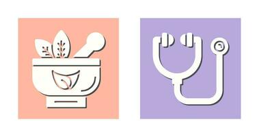 Ayurvedic and Stethoscope Icon vector