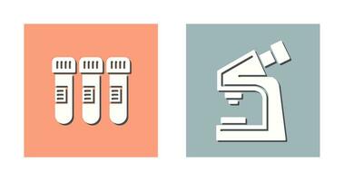 Test Tube and Microscope Icon vector