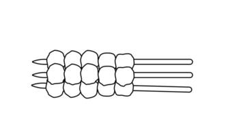 Animation forms a sketch of a typical Indonesian satay food icon video