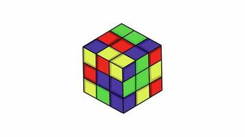 animation formes une rubik's cube icône video