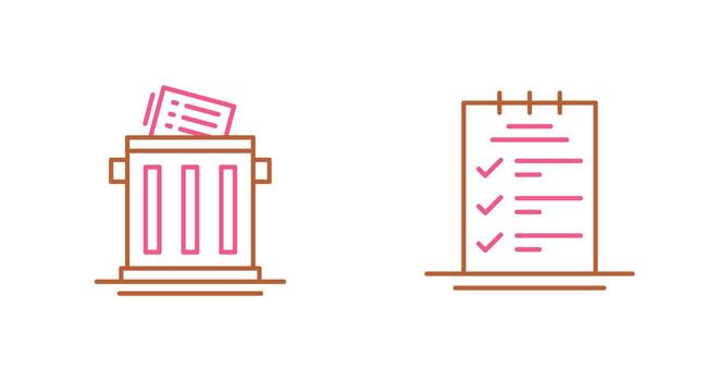 Trash List and Booking CheckList Icon vector