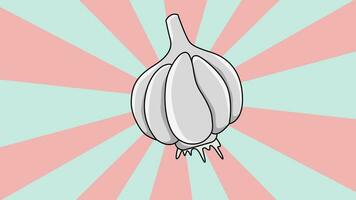 animated garlic icon with a rotating background video