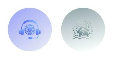 Call Center and Disaster Icon vector