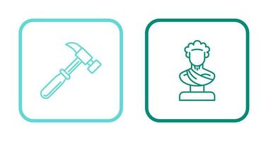 Hammer and Statue Icon vector