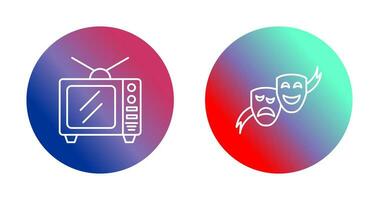 Tv and Theater Masks Icon vector