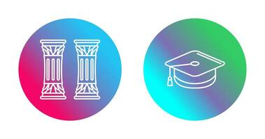 Column and Mortarboard Icon vector